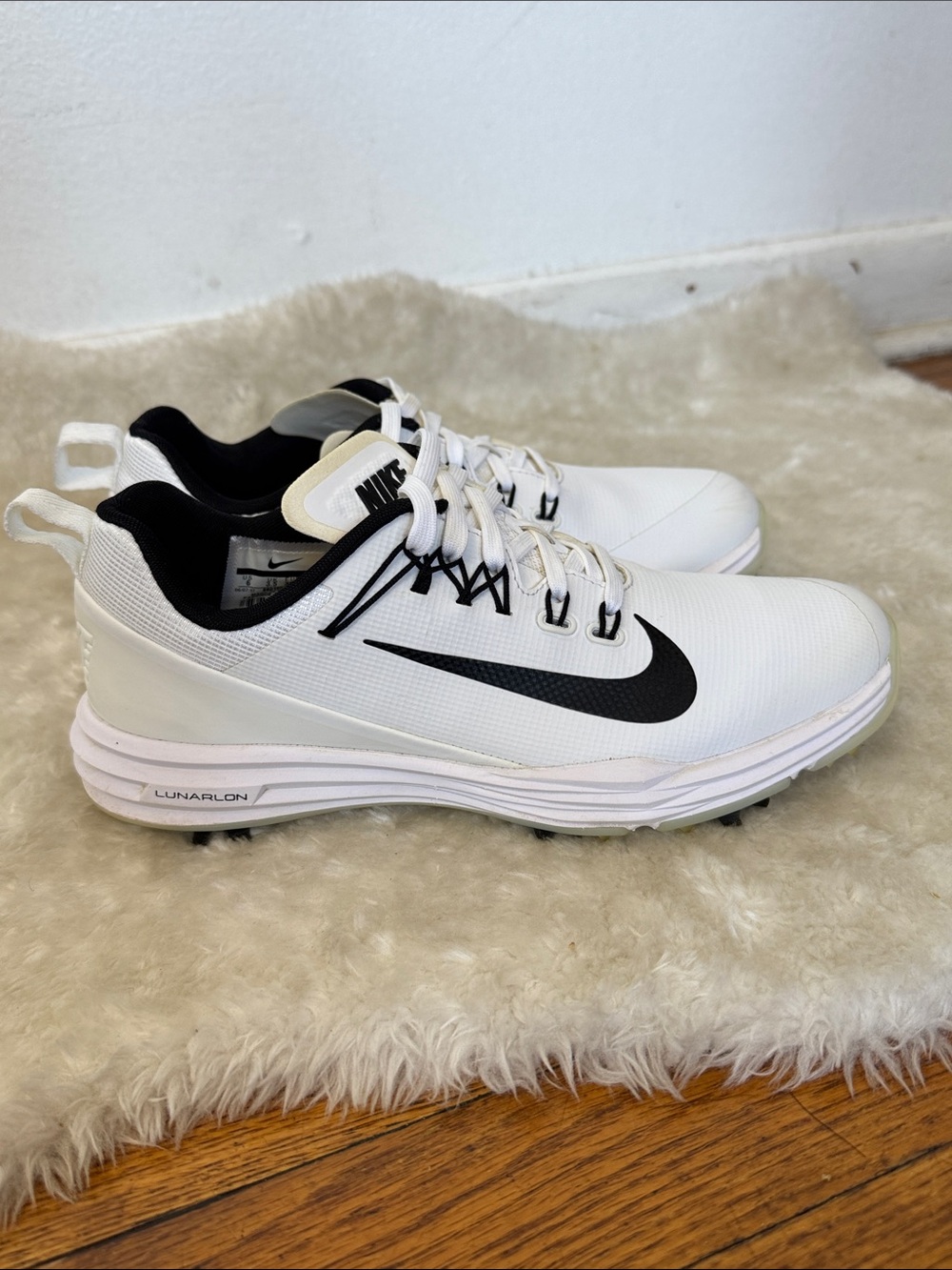 Nike Women Lunar Command 2 Black And White Golf Spike Shoes Like New Sz 6